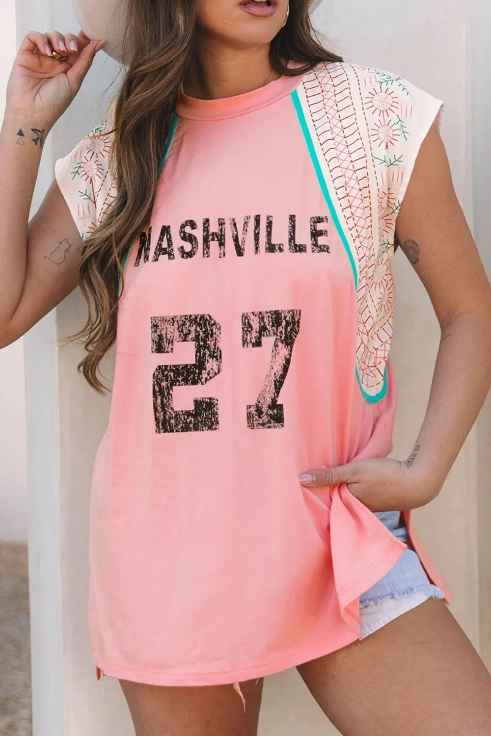 NASHVILLE Printed Patchwork Tank