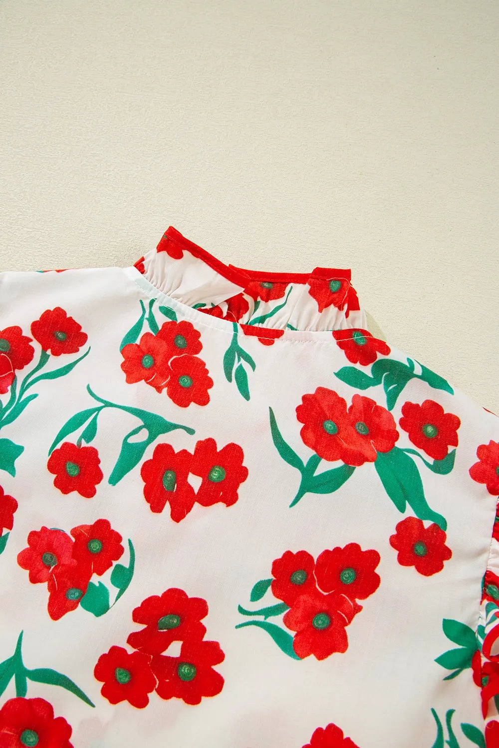 Printed V-Neck Short Sleeve Shirt