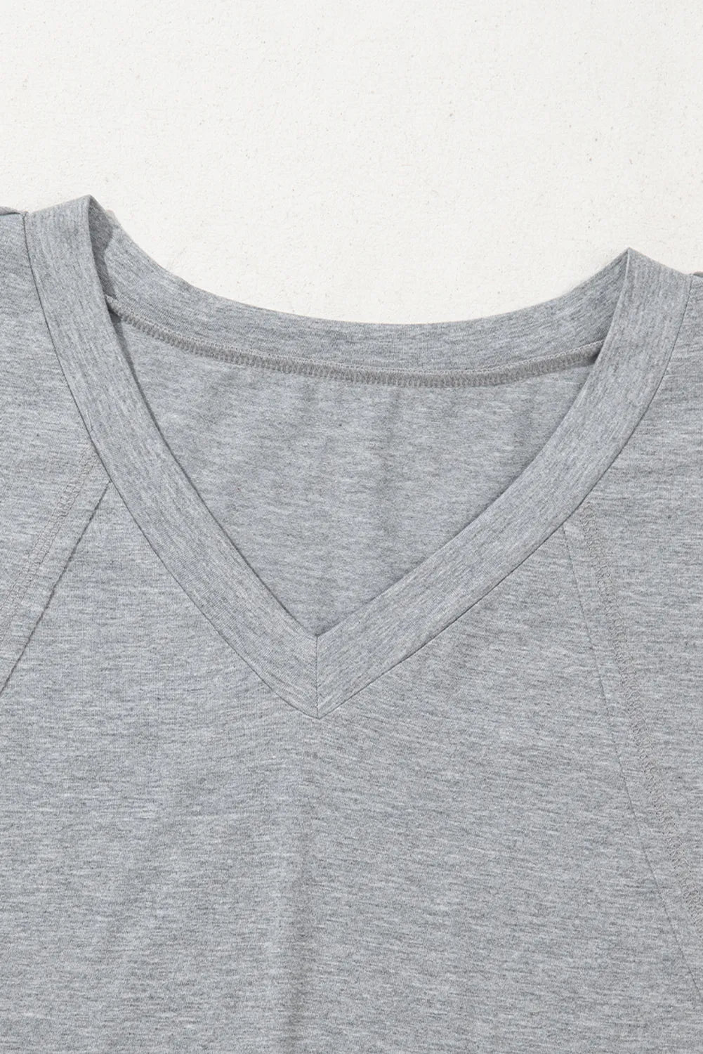 High Raglan Half Sleeve V Neck Oversized T Shirt