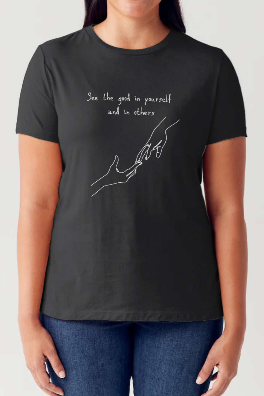 Simply Love Full Size Slogan Graphic Short Sleeve Tubular T-Shirt Black