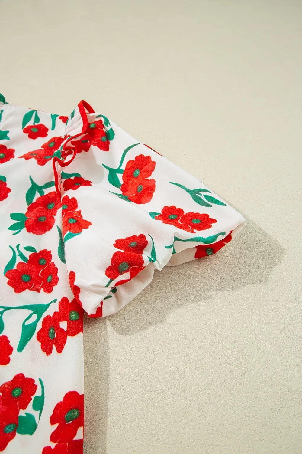 Printed V-Neck Short Sleeve Shirt