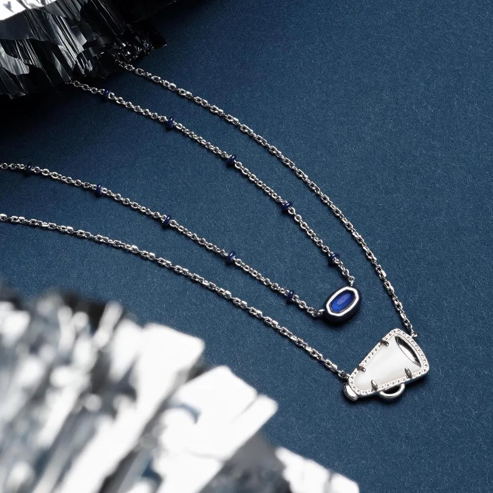 Sporty Element Resin Necklace Horn Silver One Size