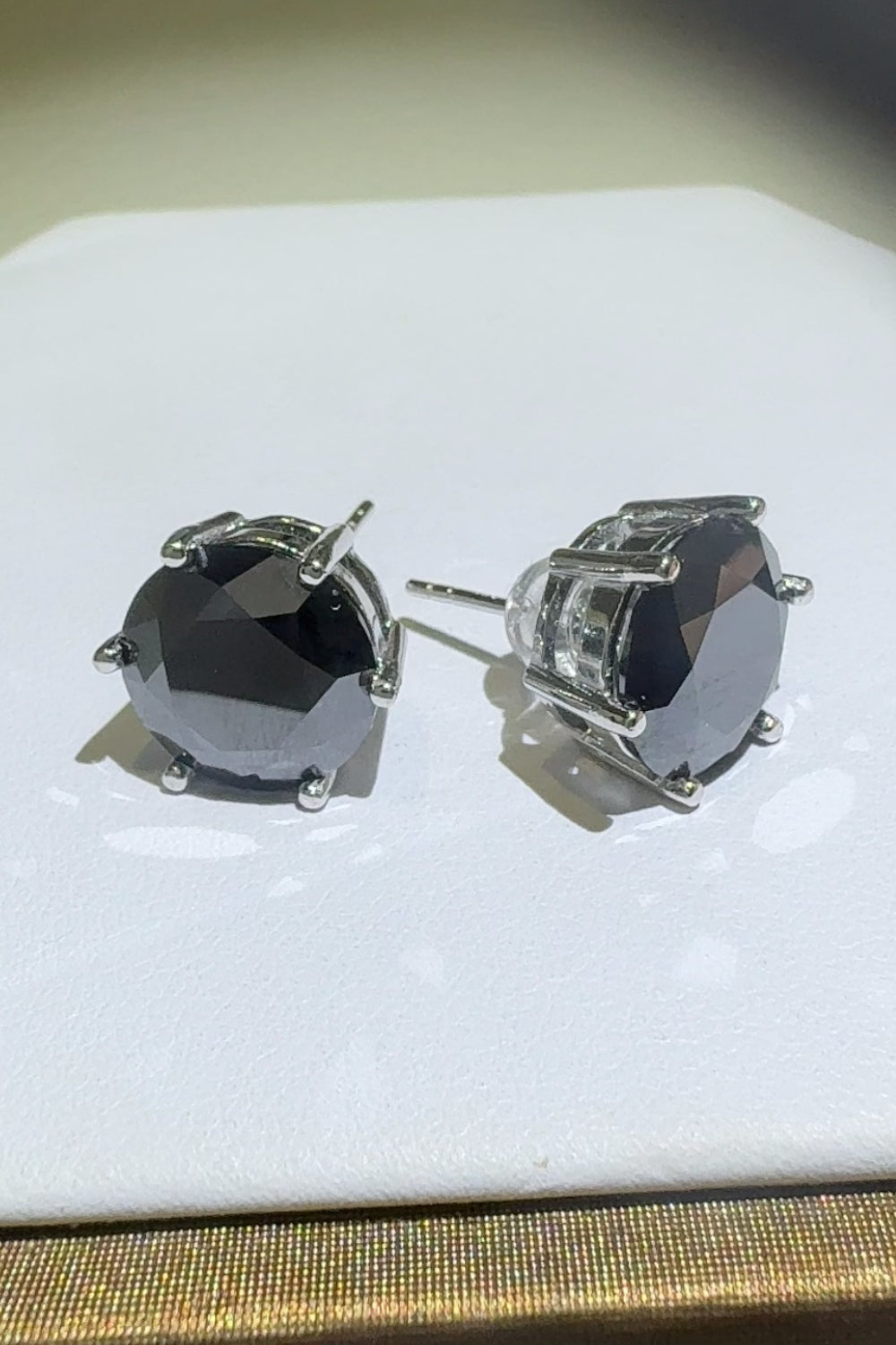 4 Carat Moissanite 925 Sterling Silver Stud Earrings Black One Size