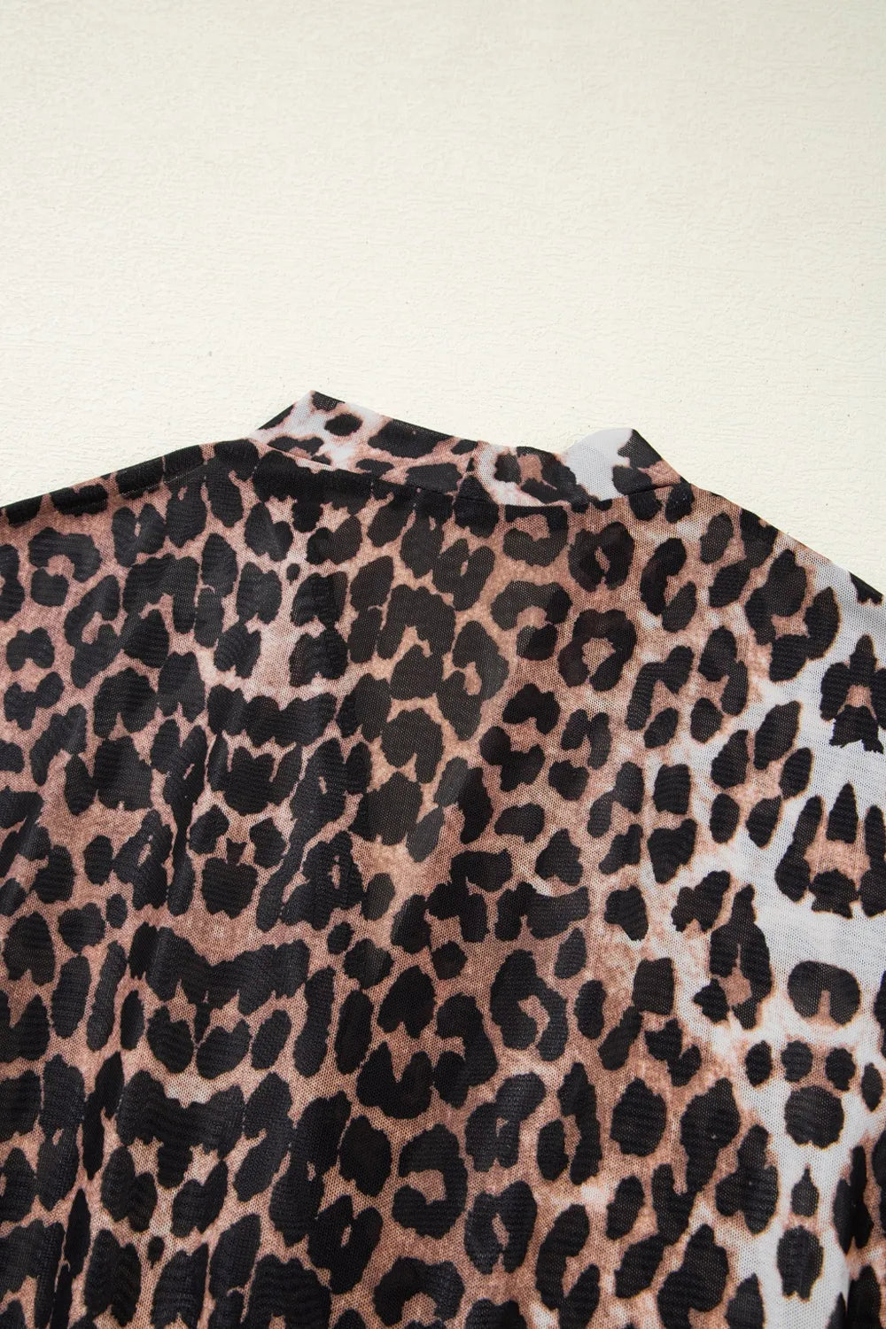 Leopard Wrapped V Neck Slim Short Sleeve Top