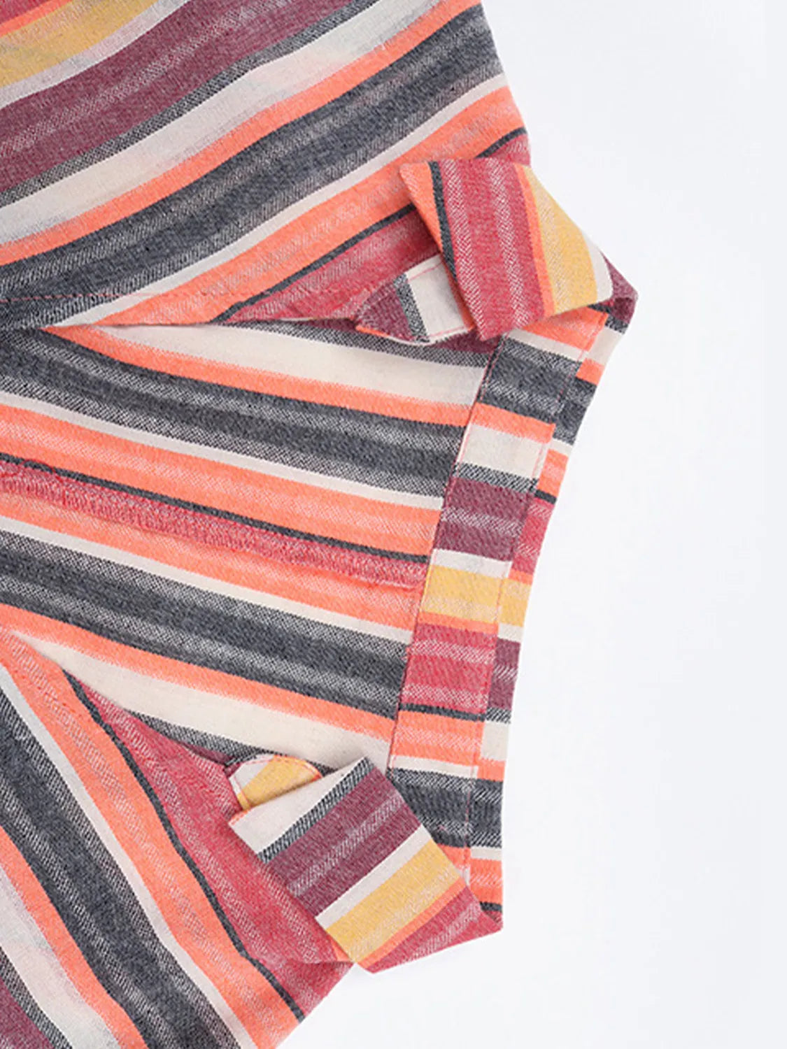 Striped Surplice Short Sleeve Dress