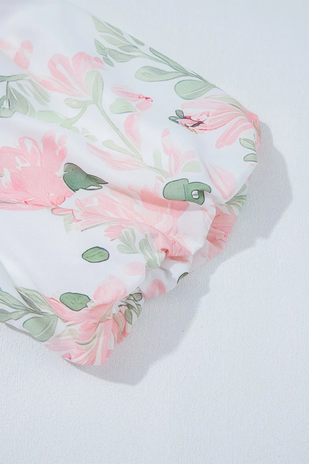Tied Printed Short Sleeve Blouse