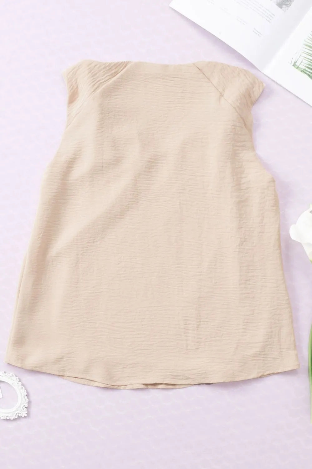 V Neck Knotted Shoulder Vest