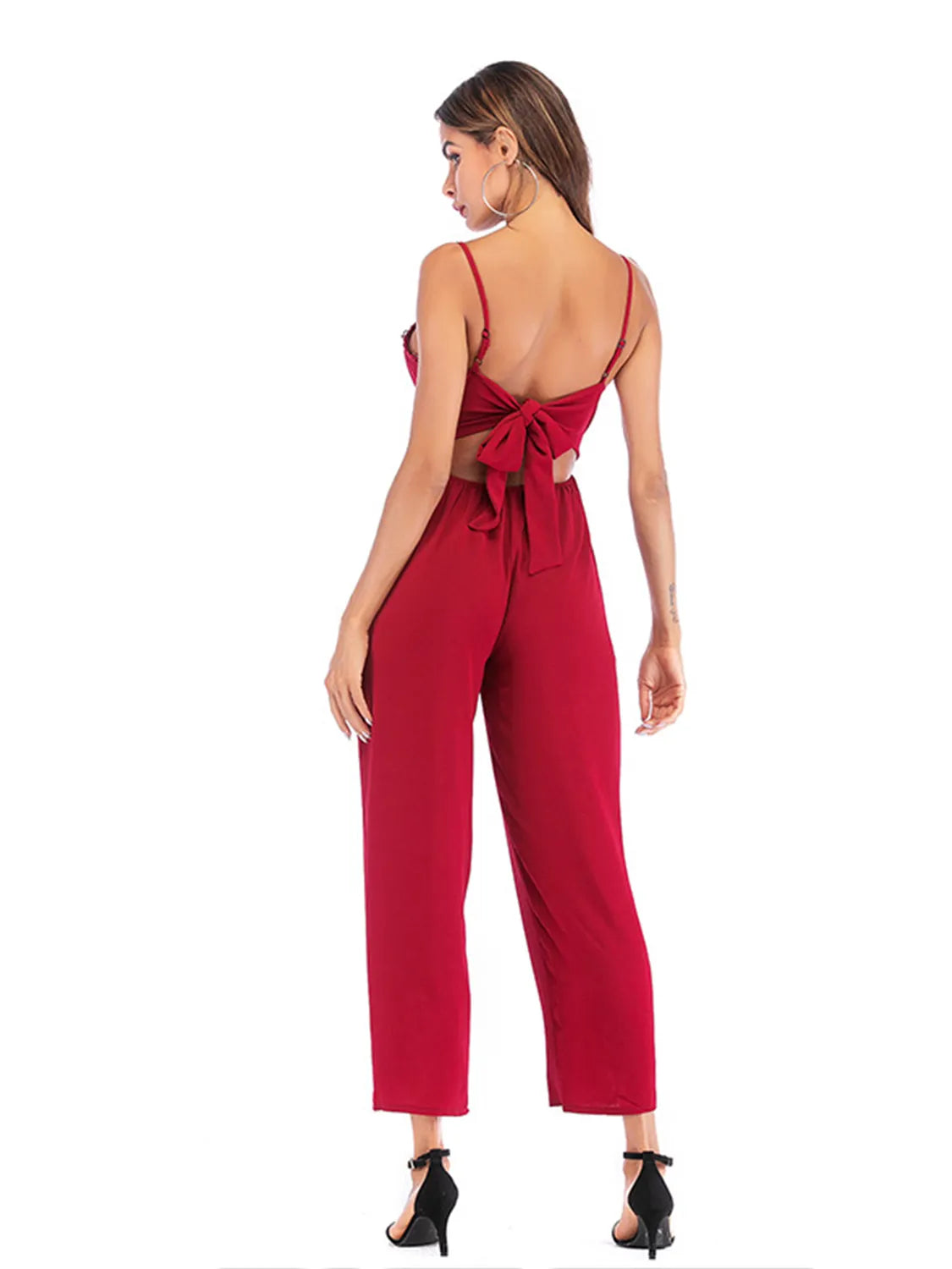 Spaghetti Strap Wide Leg Jumpsuit