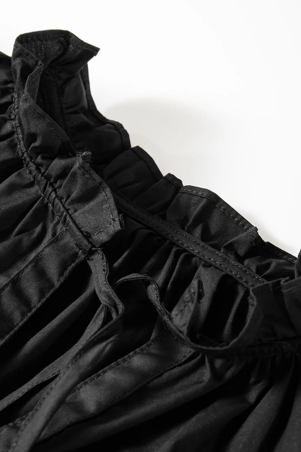 Ruffled Puff Short Sleeve Loose Blouse