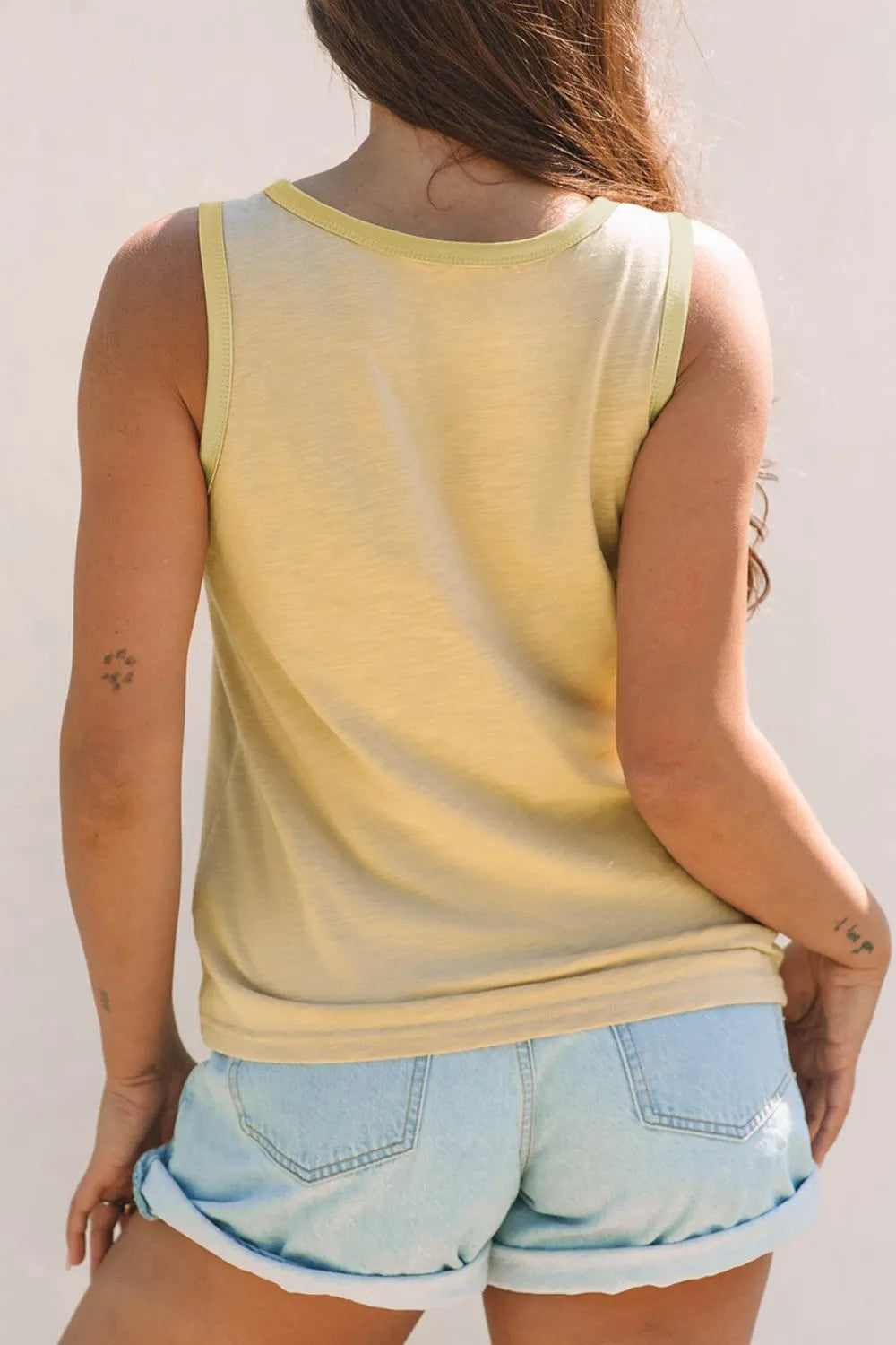Round Neck Wide Strap Tank