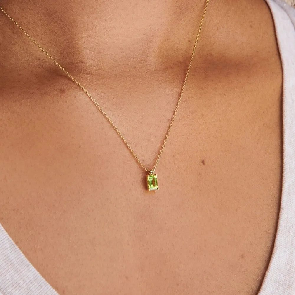 Titanium Steel Inlaid Zircon Pendant Necklace Style H One Size