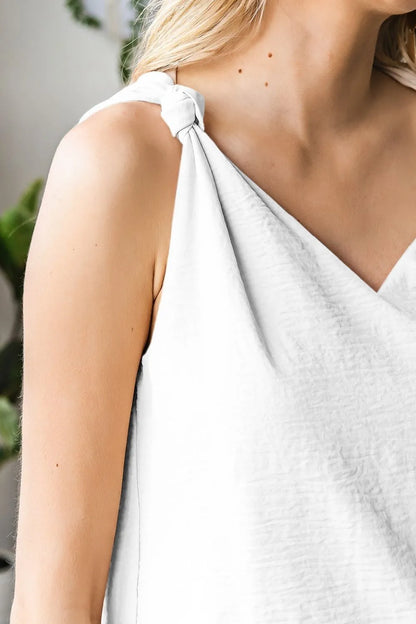 V Neck Knotted Shoulder Vest