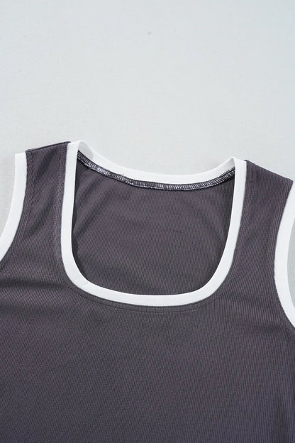 Square Neck Wide Strap Tank