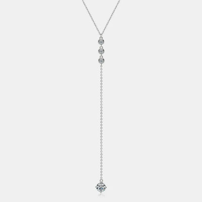 1.3 Carat Moissanite 925 Sterling Silver Drop Necklace