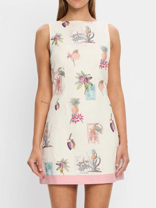 Printed Sleeveless Mini Dress