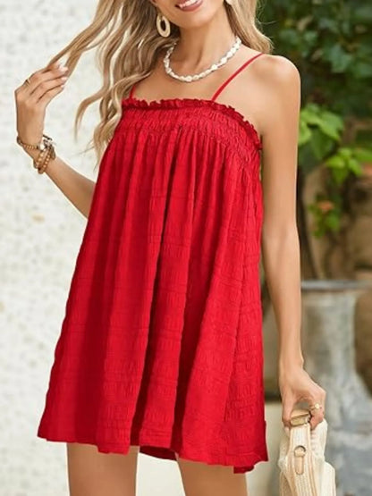 Frill Textured Mini Cami Dress