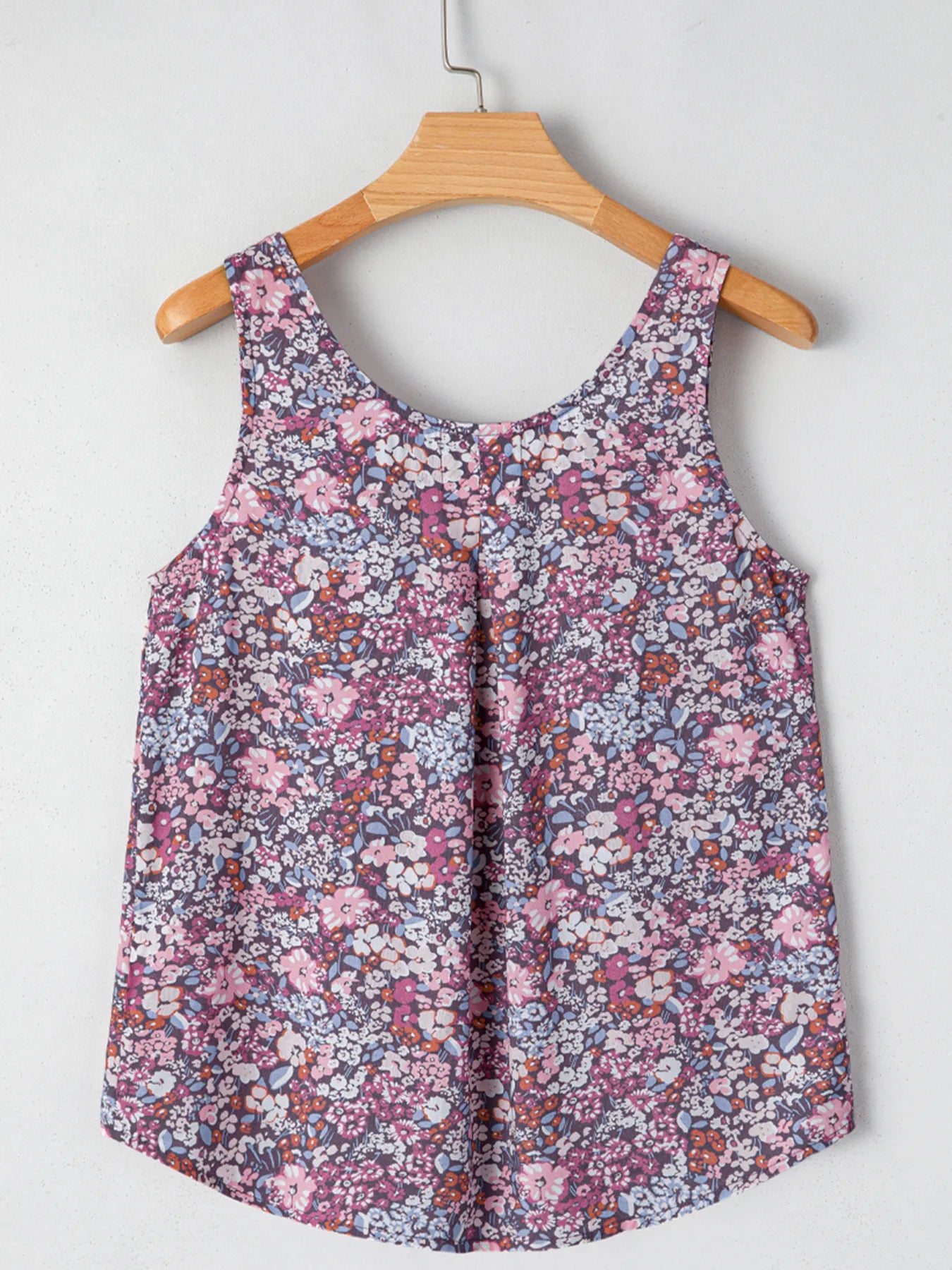 Floral Print Button Front Tank Top