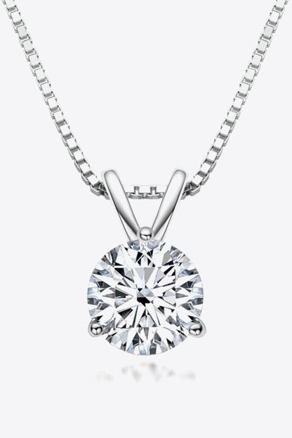 Adored Show Off 1 Carat Moissanite Pendant Necklace Silver One Size