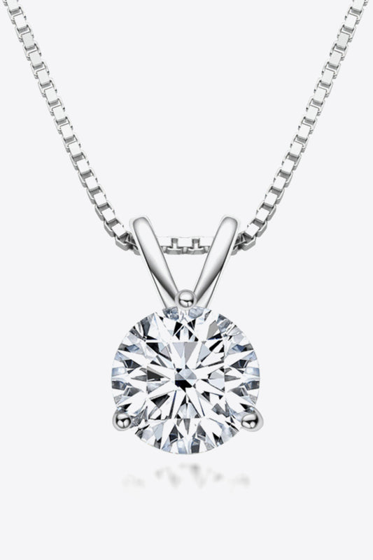 Adored Show Off 1 Carat Moissanite Pendant Necklace Silver One Size
