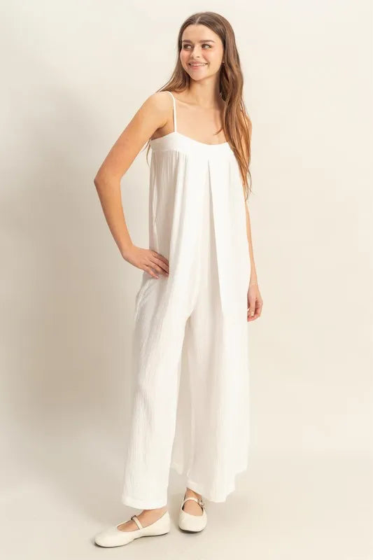 HYFVE Double Gauze Super Flowy Cami Jumpsuit OFF WHITE