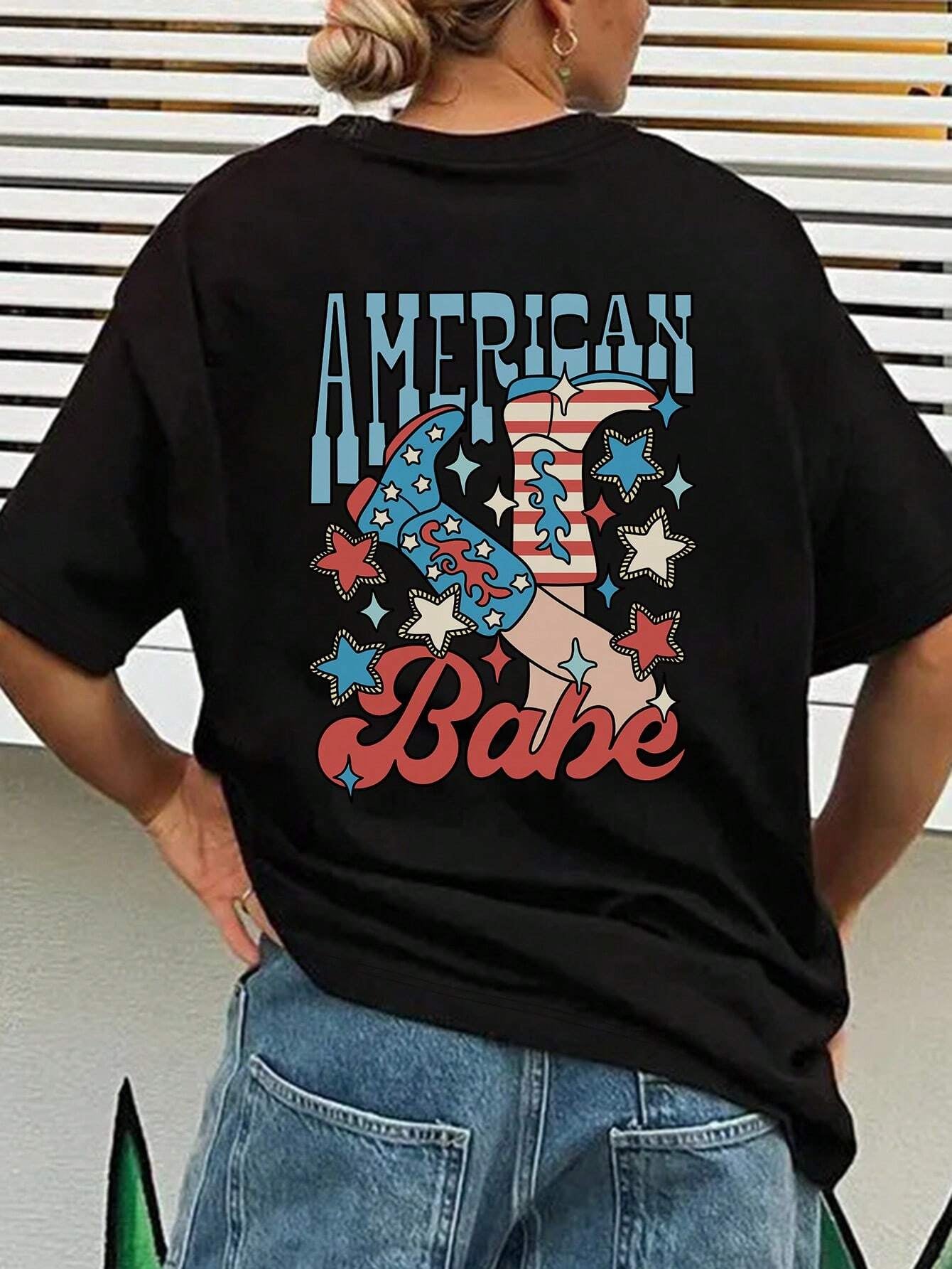 Graphic Round Neck Half Sleeve T-Shirt Black