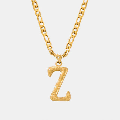 Titanium Steel Letter Pendant Necklace Style Z One Size