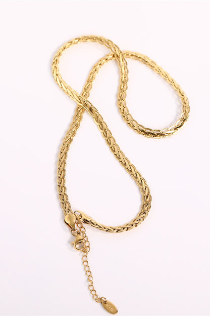 Stainless Steel Necklace Gold One Size