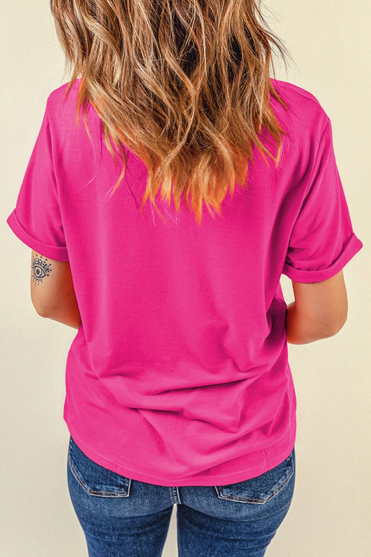 Rabbit Graphic Round Neck Short Sleeve T-Shirt