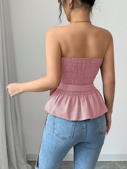 Flower Smocked Tube Top