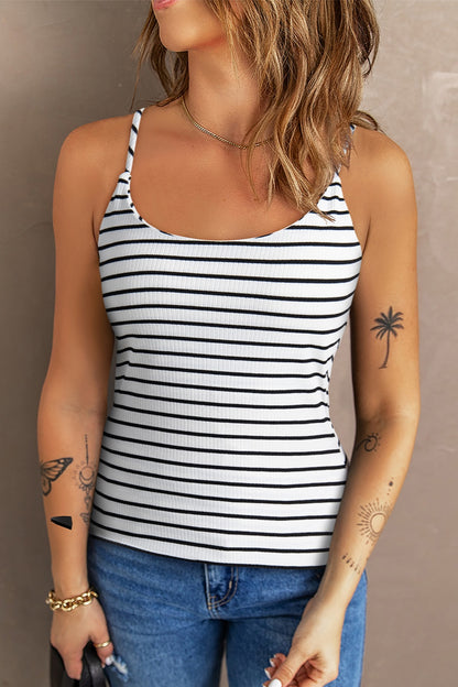 Striped Scoop Neck Cami Stripe