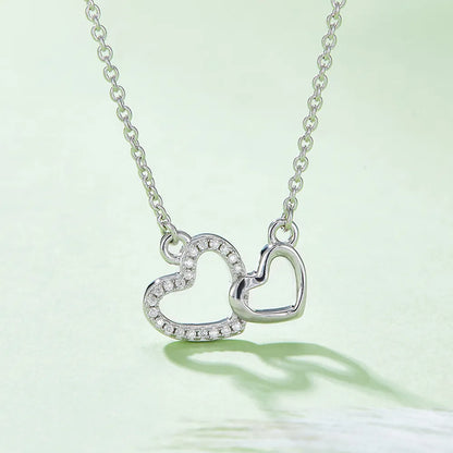 Moissanite 925 Sterling Silver Heart Necklace Silver One Size