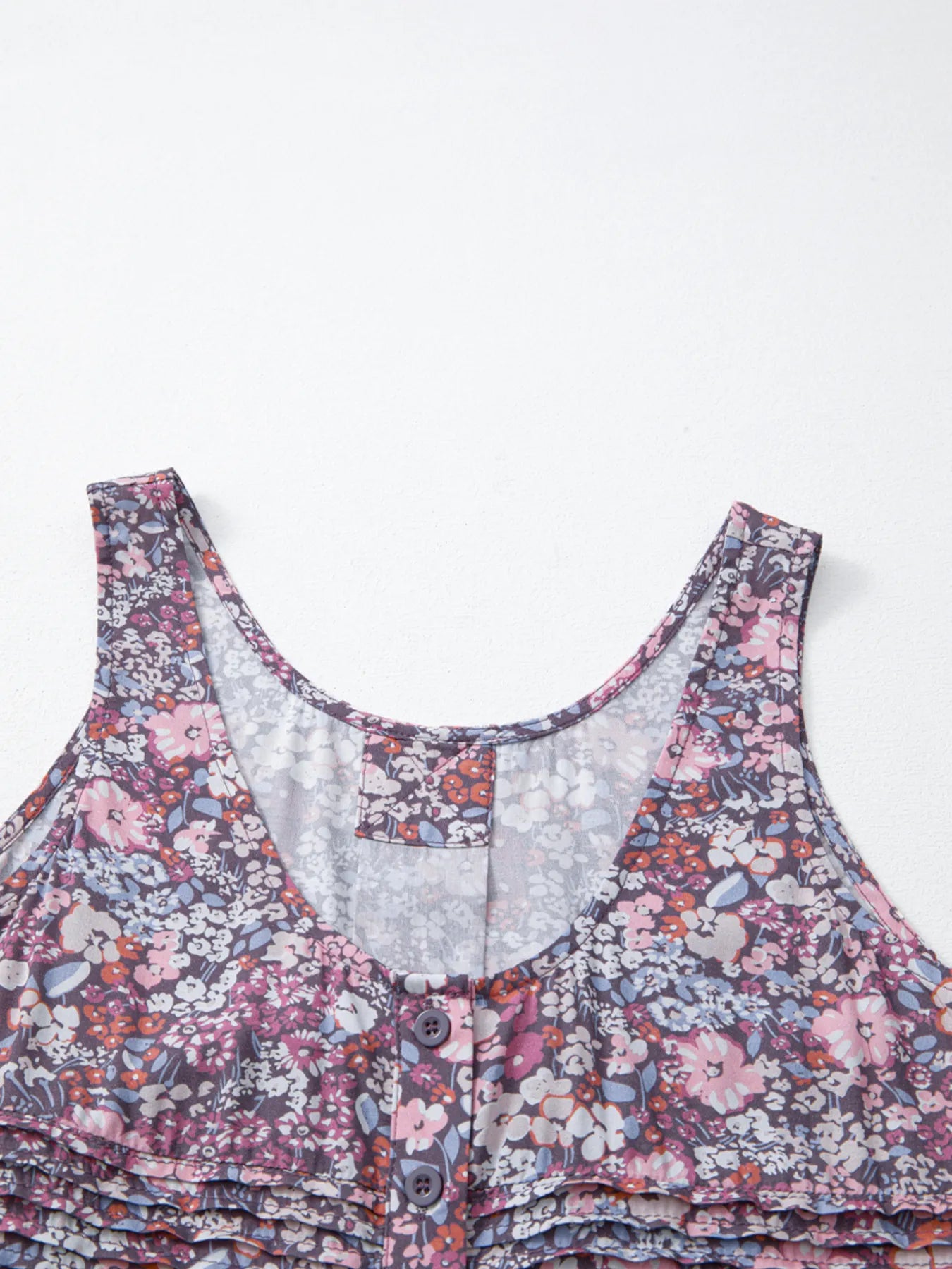 Floral Print Button Front Tank Top