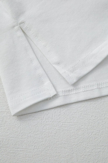Star Layered Patched Graphic Drop Shoulder Half Sleeve Loose Tee