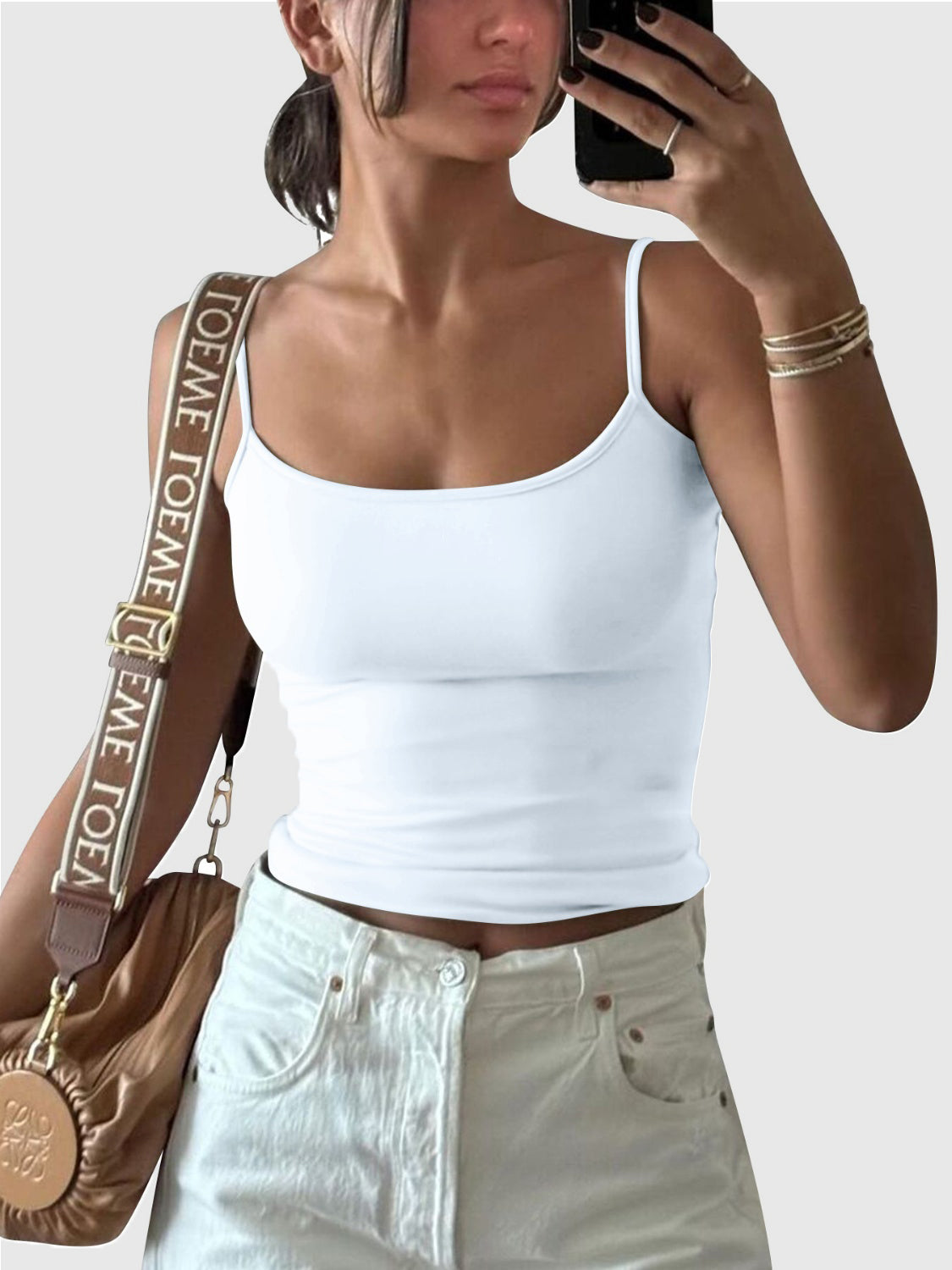 Lovelet Scoop Neck Cami White