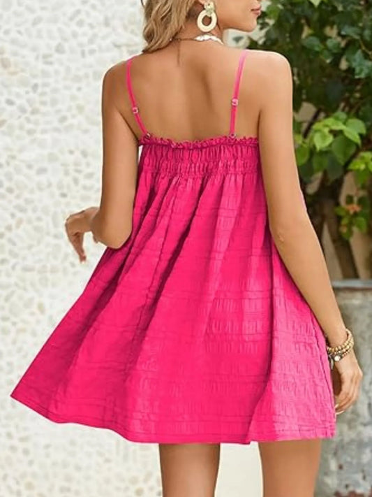 Frill Textured Mini Cami Dress