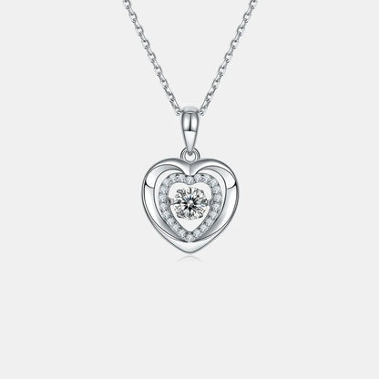 Moissanite 925 Sterling Silver Heart Necklace