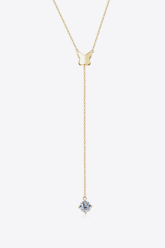 1 Carat Moissanite 925 Sterling Silver Necklace Gold One Size