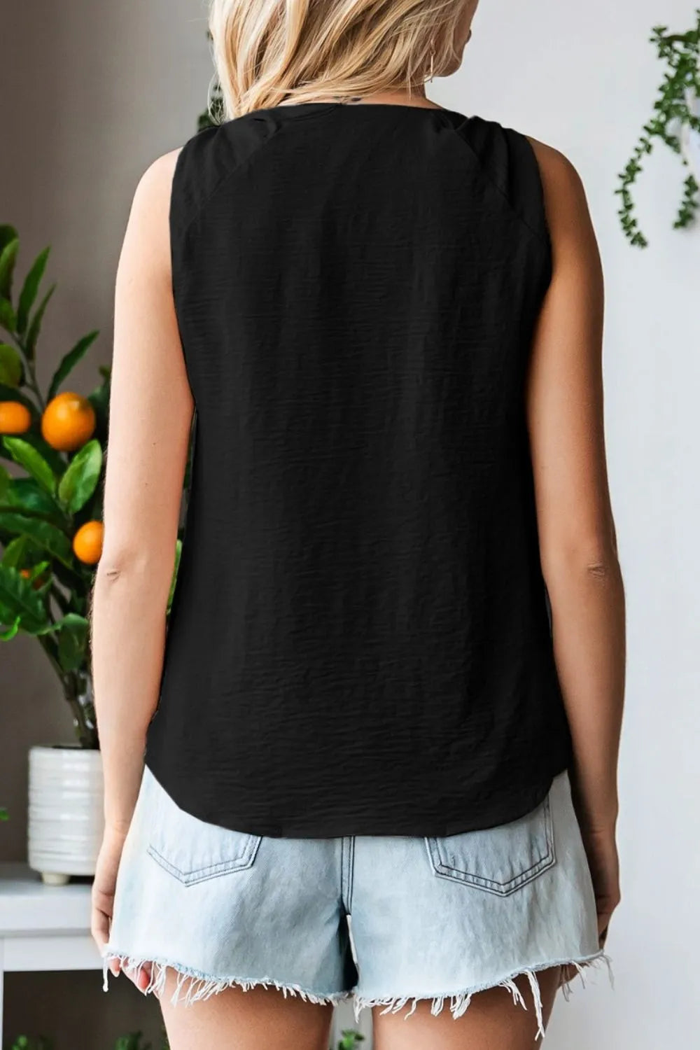 V Neck Knotted Shoulder Vest