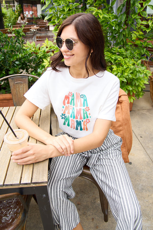 Simply Love Full Size MAMA Round Neck T-Shirt White
