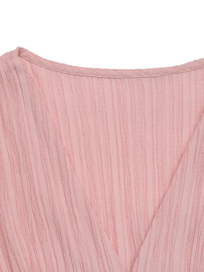 V-Neck Puff Sleeve Dress