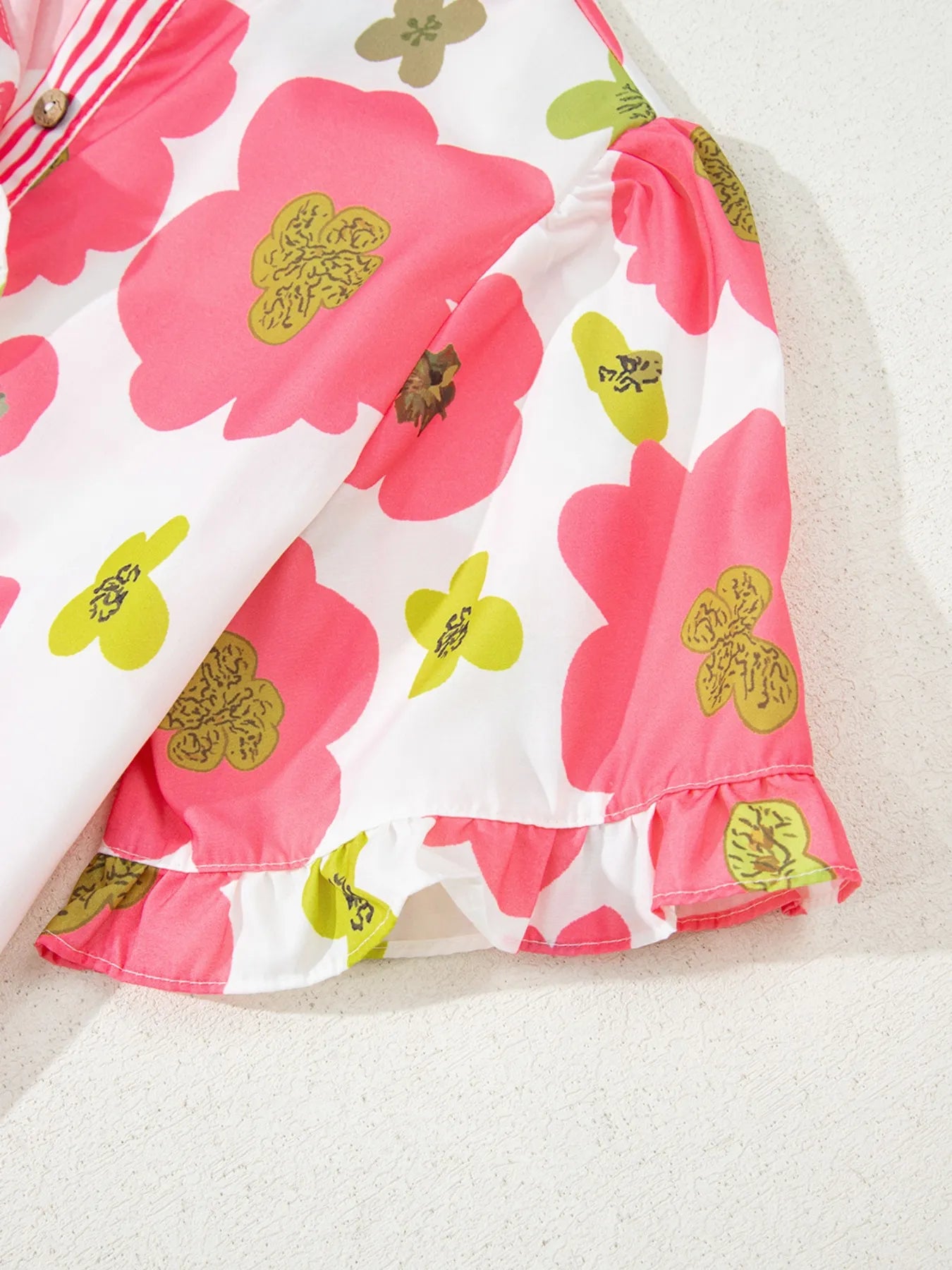 Floral Print Short Sleeve Blouse