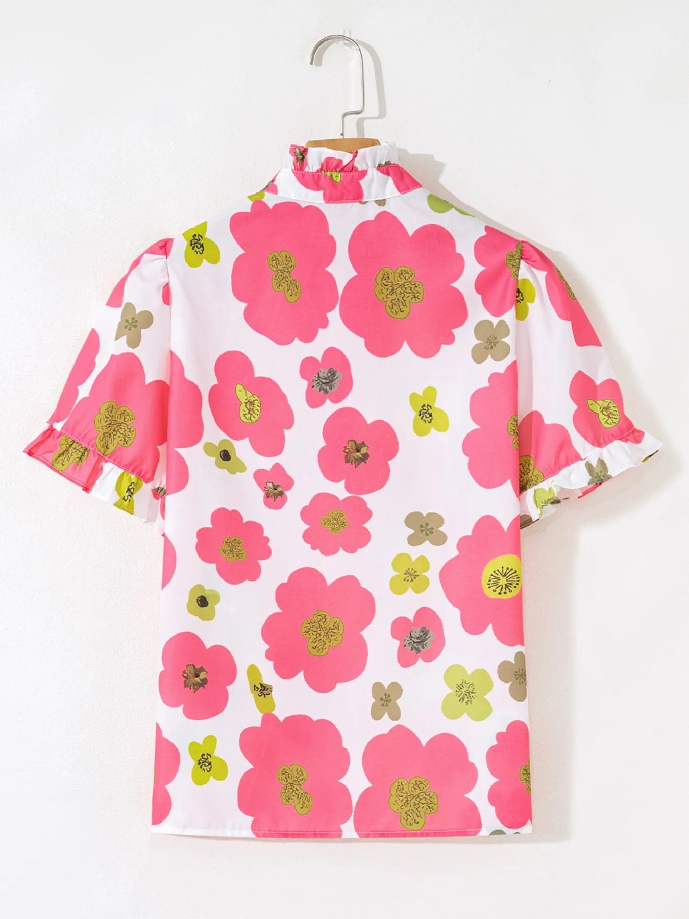 Floral Print Short Sleeve Blouse