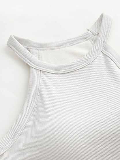 Grecian Neck Tank With Chest Pads