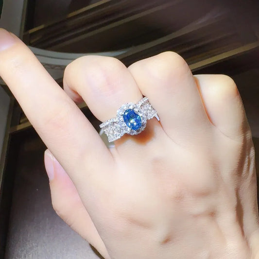 1 Carat Moissanite Zircon 925 Sterling Silver Ring Silver