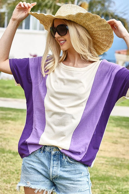 BiBi Color Block Short Sleeve T-Shirt