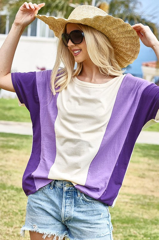 BiBi Color Block Short Sleeve T-Shirt