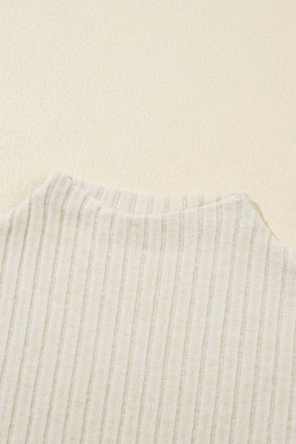 Ribbed Mock Neck Slim Tank