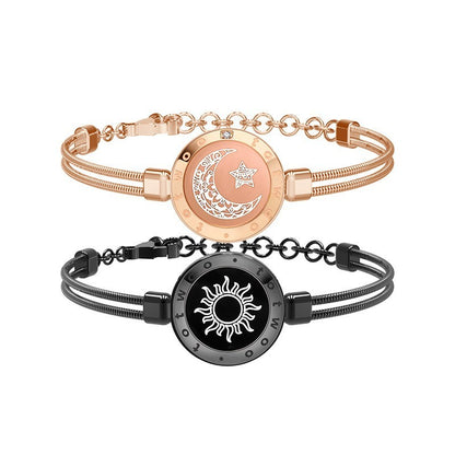 Long Distance Couple Bracelet Black gold B