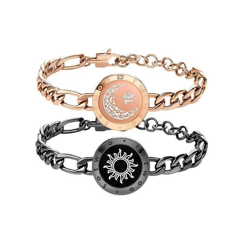 Long Distance Couple Bracelet Black gold C