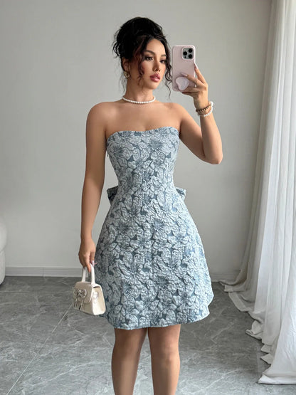 Bow Back Tube Mini Dress